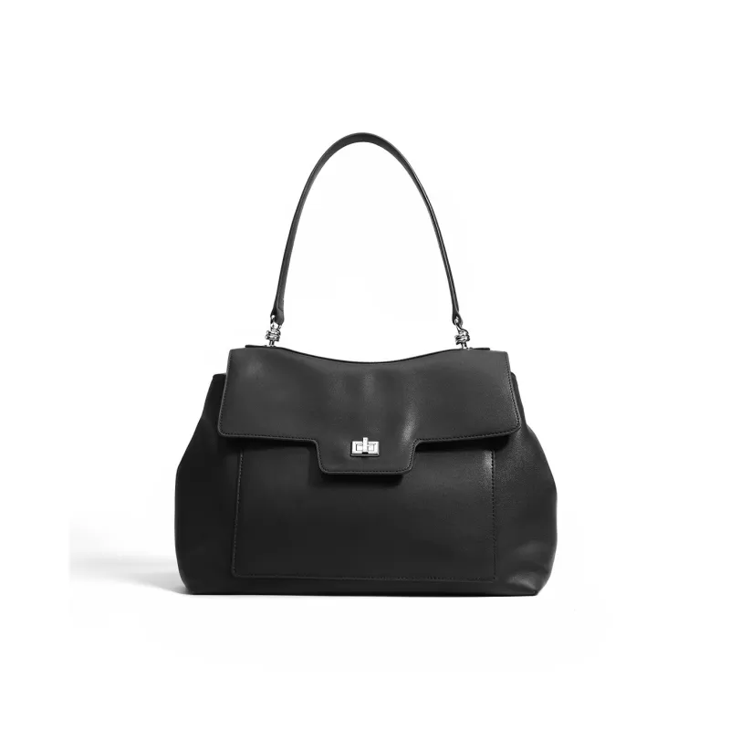ROBERTA DI CAMERINO Cow Leather Shoulder Bag Regular Women's Mocha/Classic Black-5