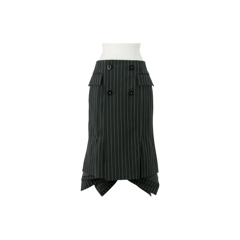 Sacai Casual Long Skirts Women's Black-1
