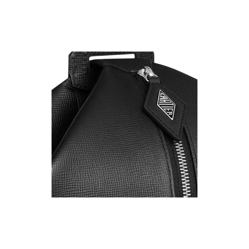 CARTIER Textured Calfskin Crossbody Sling Bag Unisex Black-2