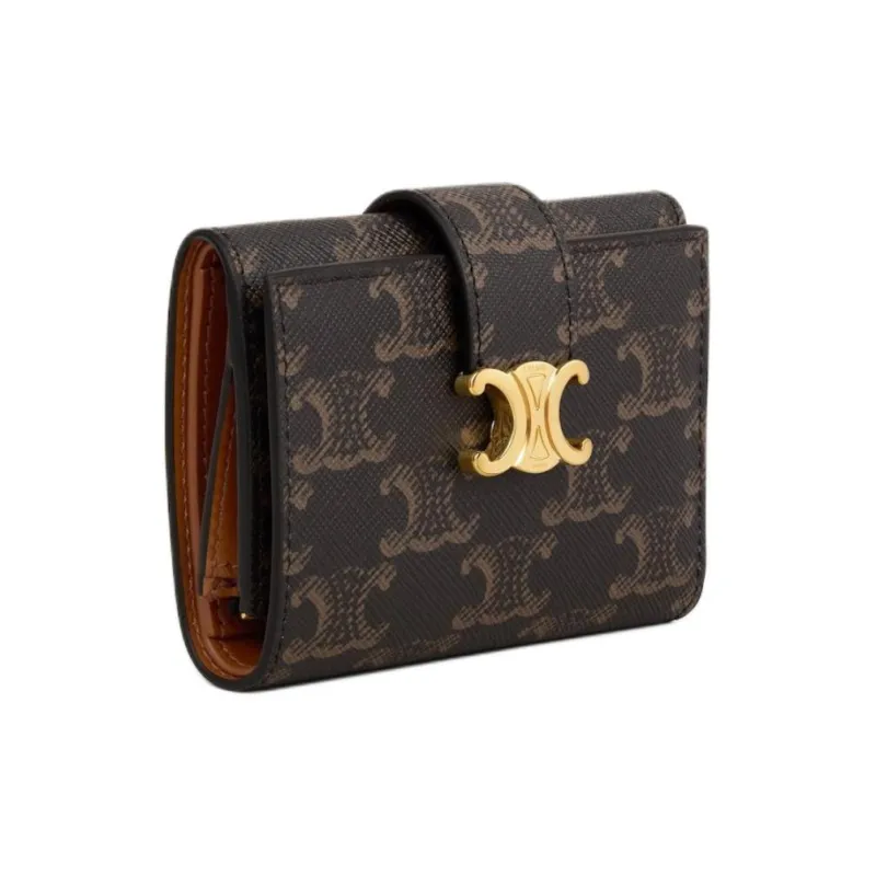 CELINE Victoire Canvas Wallet Regular Women's Brown-1