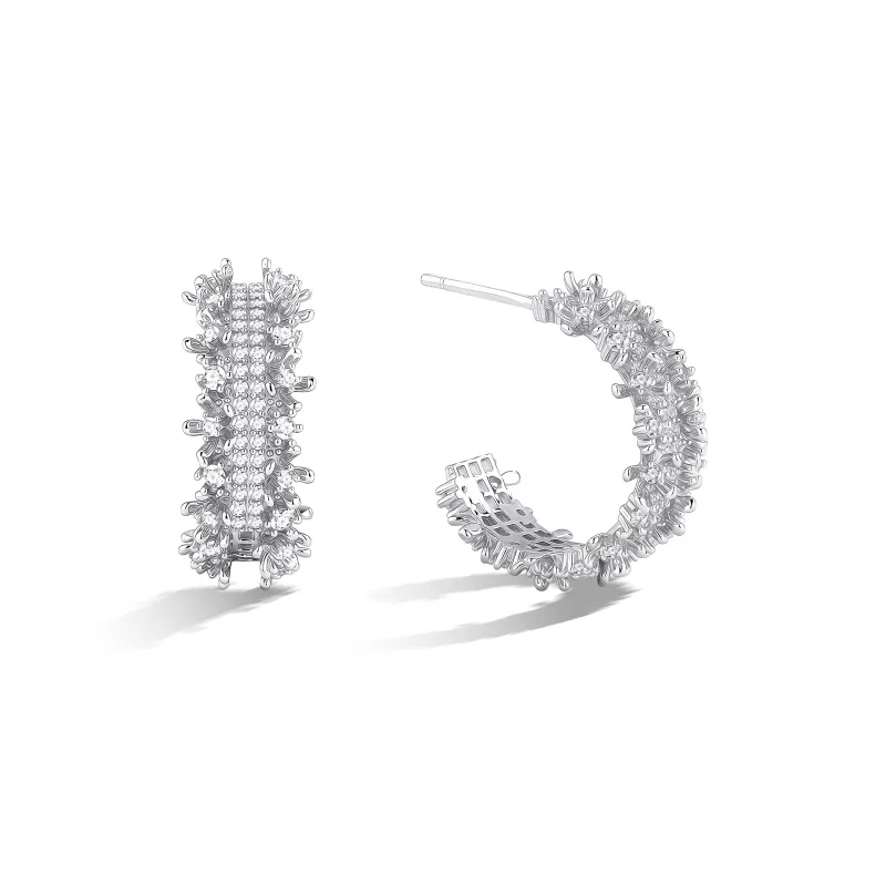 Right Hand Waiting S925 Silver, Synthetic Cubic Zirconia Stud Earrings Women's-1