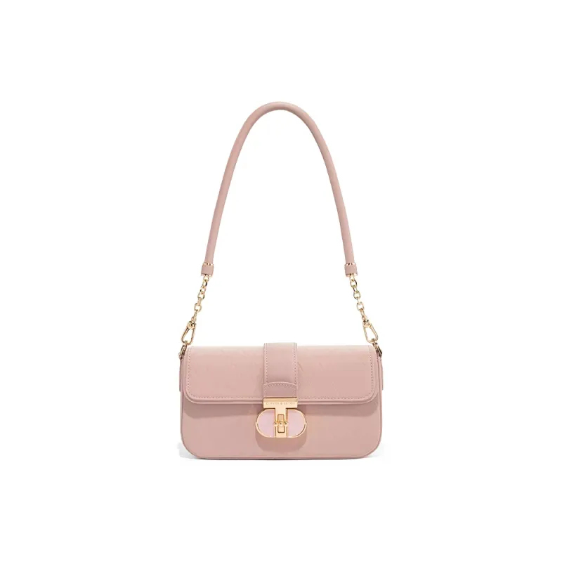 CLEVER& KETCH PU Shoulder Bag Women's Ecru/Pink-2