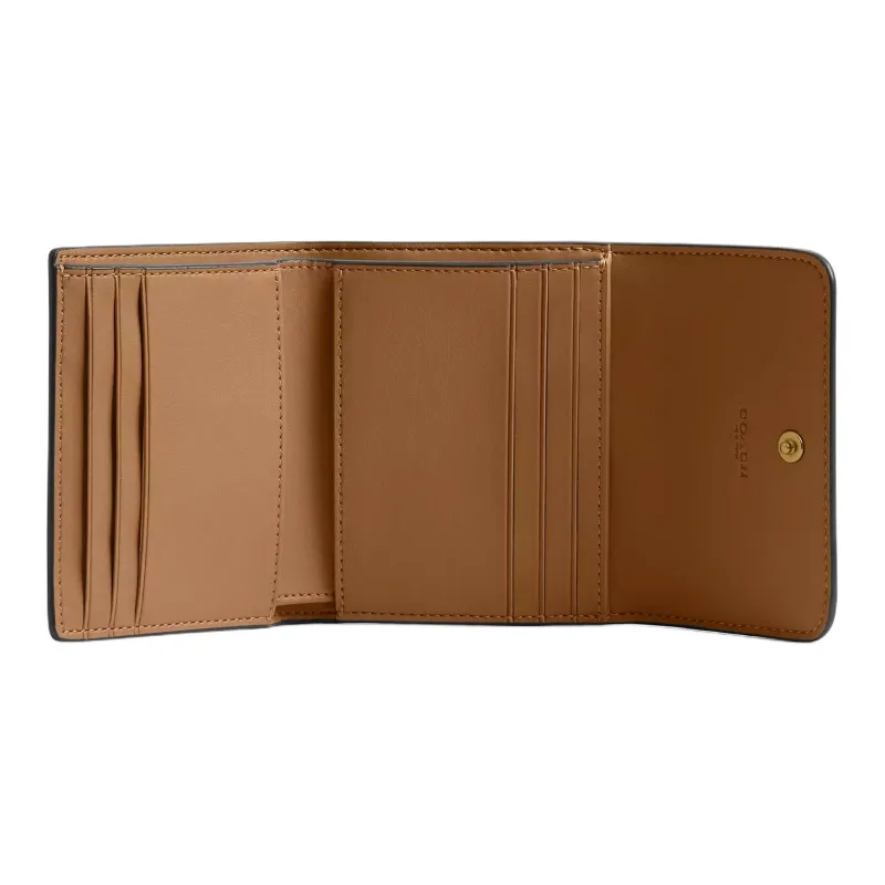 COACH Mira Leather Wallet Trumpets Women's Brass & Honey Brown-1