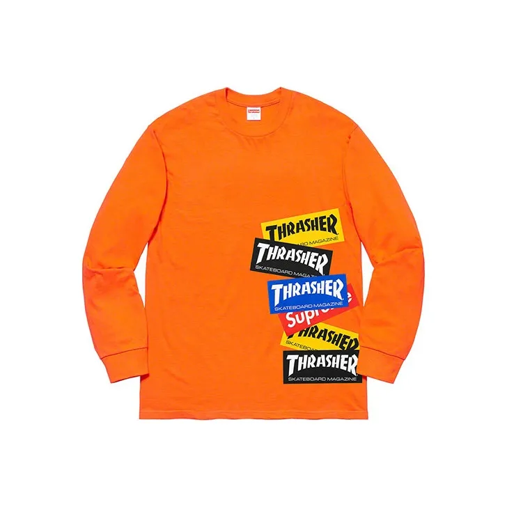 Supreme X Thrasher Multi Logo Long Sleeve Tee-4