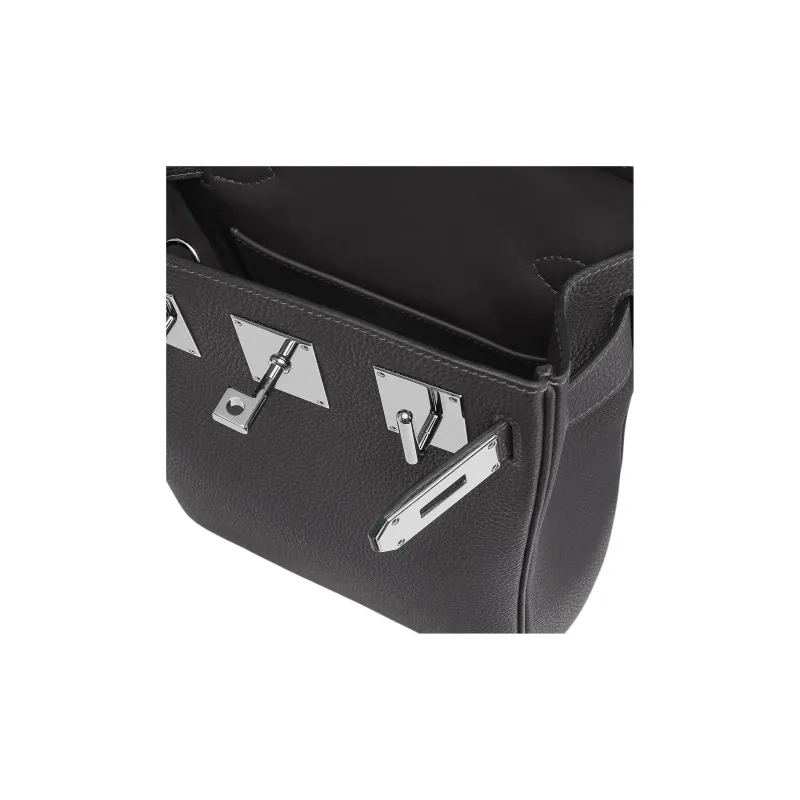 HERMES Hac A Dos Togo Calfskin Shoulder Bag Trumpets Unisex 85 Ardoise Slate Gray-3