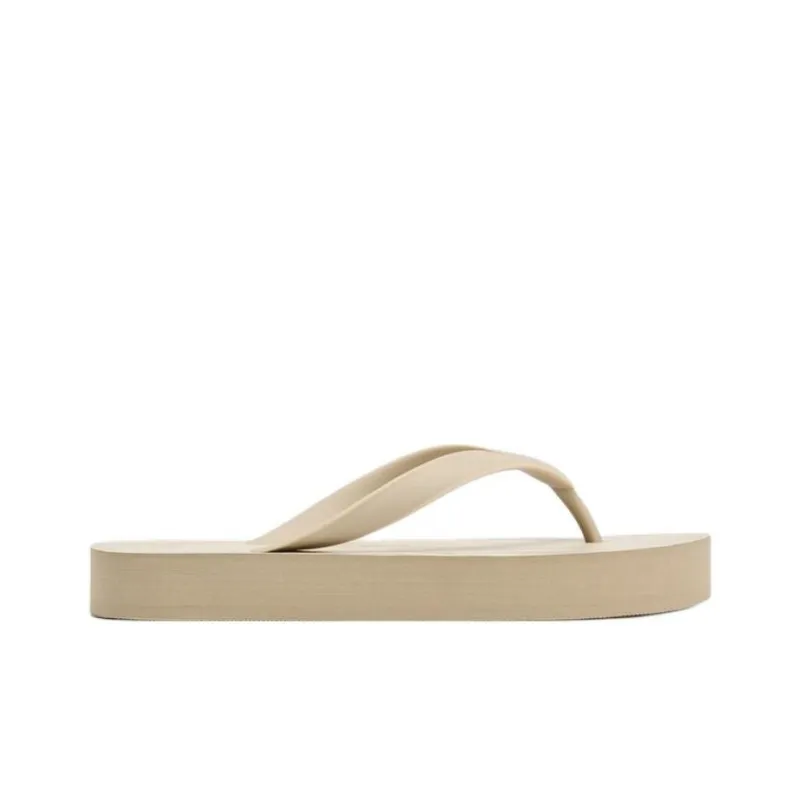 ZARA Abrasion Resistant Flip Flops Women's Beige-1