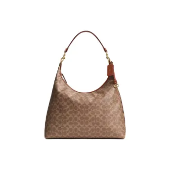 COACH Juliet Canvas Shoulder Bag Tubas Women's Caramel