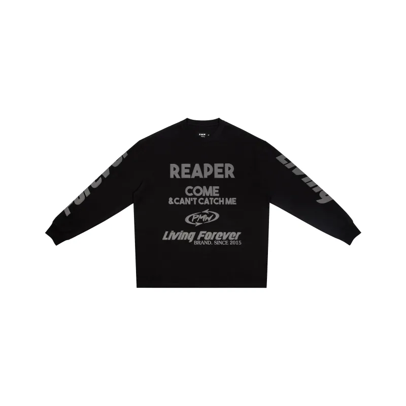 P.M.W Straight Long Sleeved T Shirt Men's Black-0