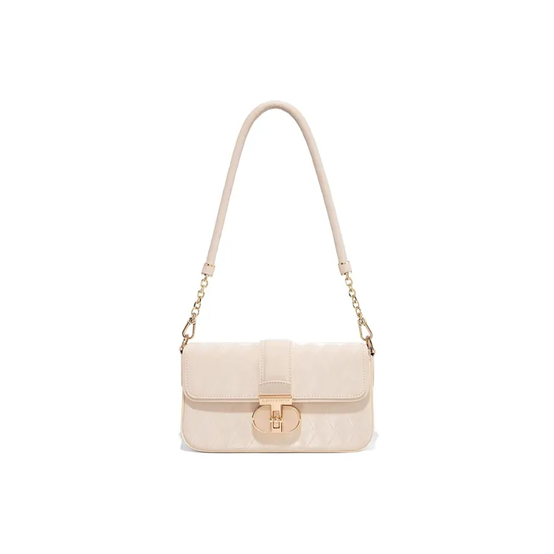 CLEVER& KETCH PU Shoulder Bag Women's Ecru/Pink-0
