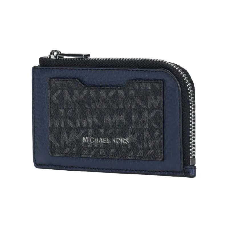 MICHAEL KORS MK Cooper Leather Wallet Medium Size Men's Navy Blue & Black-1