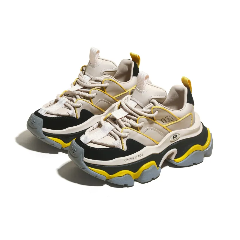 GARDEN CAT Abrasion Resistant Height Increasing Low Top Chunky Sneakers Women's-1