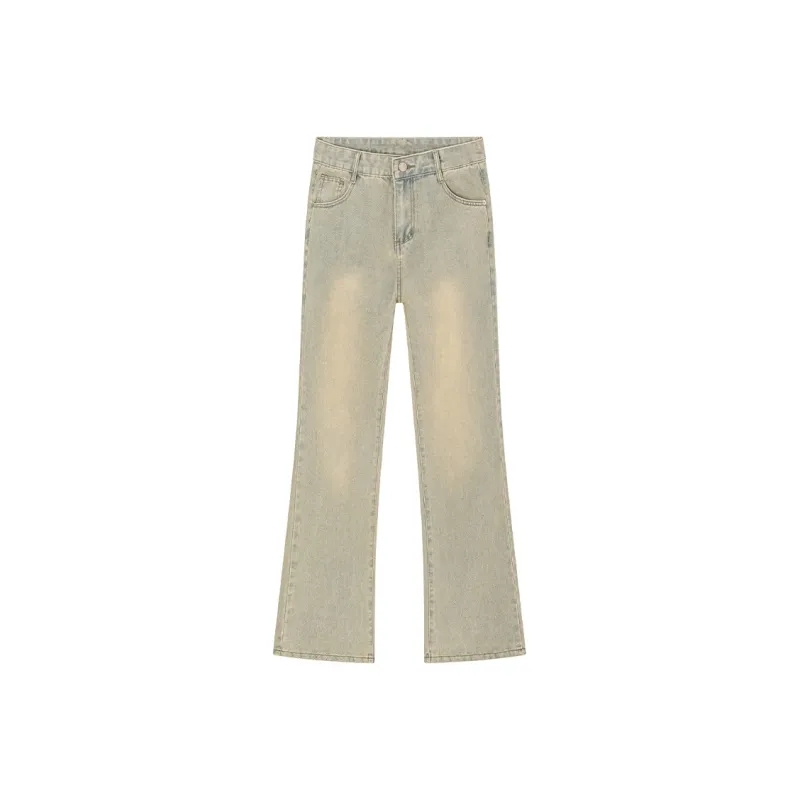 NEAR HERE Jeans Unisex Green Yellow-17