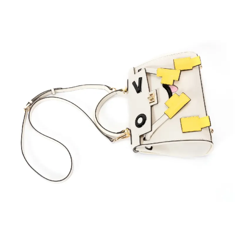 BILING Pu One Shoulder Portable Crossbody Handbag Women's Ecru-2