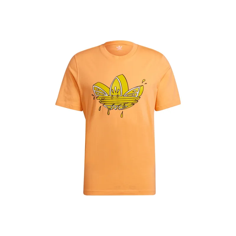Adidas Originals Lemon Trefoil Tee T Shirts Men Orange-0