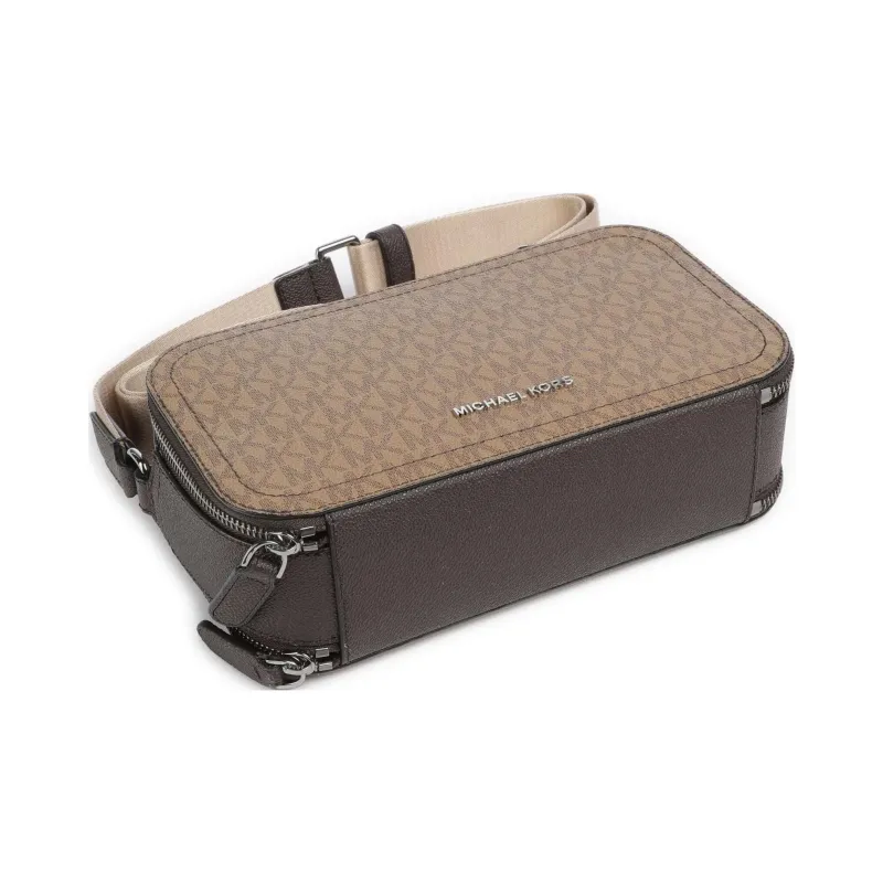 MICHAEL KORS Hudson Coated Canvas Crossbody Bag, Shoulder Bag Men's Black & Brown-2