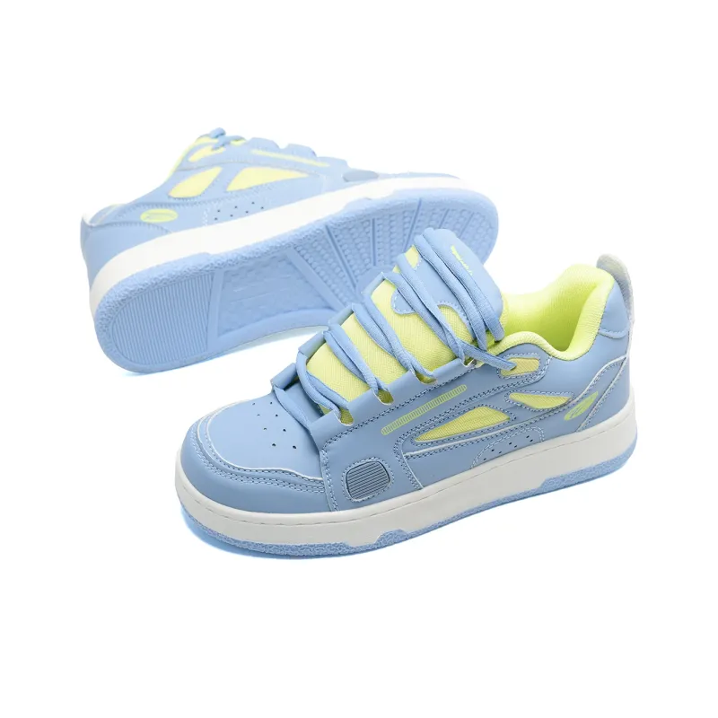 KAAVER OTTO Cushioned Wear Resistant Lightweight Breathable Skateboard Shoes Unisex Blue Yellow-2
