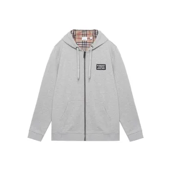 Burberry Cotton Blend Zip Hoodie