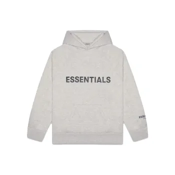 Fear Of God Essentials 3D Silicon Applique Pullover Hoodie Oatmeal Heather