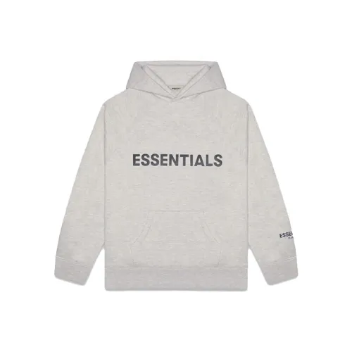 Fear Of God Essentials 3D Silicon Applique crew Hoodie Oatmeal Heather