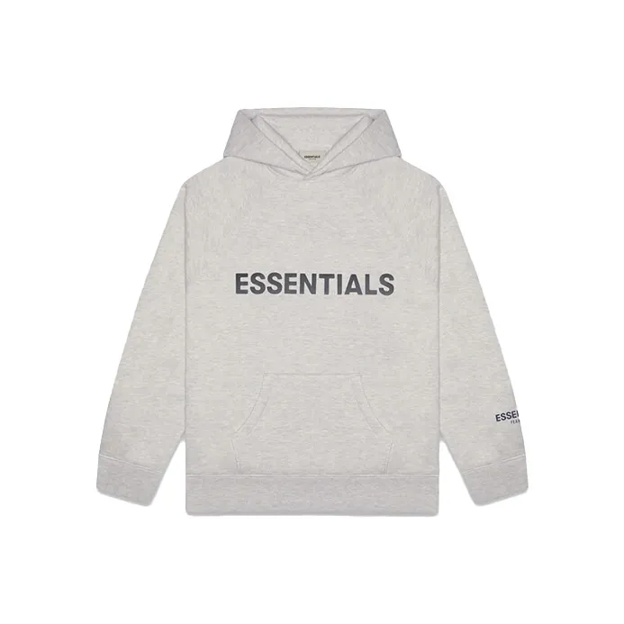 Fear Of God Essentials 3D Silicon Applique Pullover Hoodie Oatmeal Heather-0