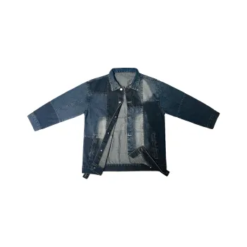 HOKLV Denim Jackets Unisex Blue