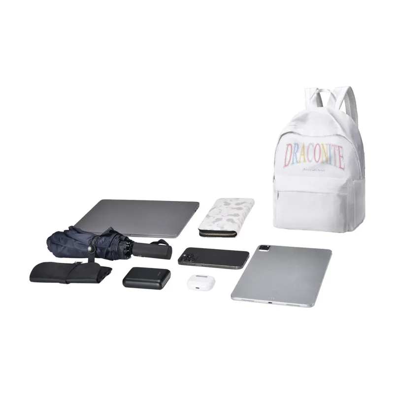 DRACONITE Polyester Backpack Laptop Bags Unisex White-12