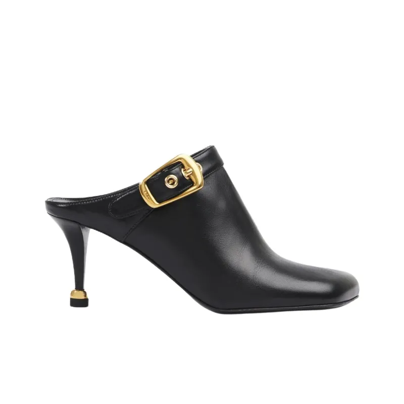 Chloe Closed Toe Slippers 7cm Women's Black-1