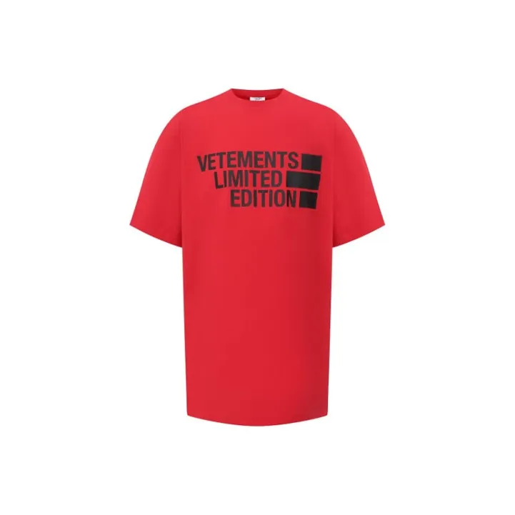 Vetements T-Shirts Unisex Red-0