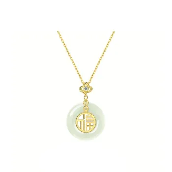 JKEM Chalcedony Jade Necklaces Unisex