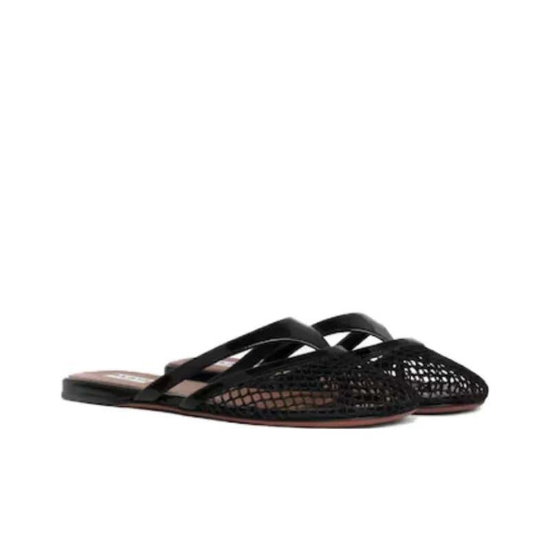 Alaia Slip Resistant Wrap toe Slippers Women's Black-2