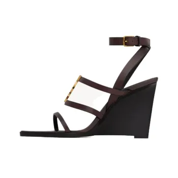 SAINT LAURENT CASSANDRA Strap Sandals 9cm Women's Brown