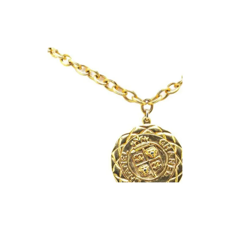 CHANEL 1990s Lion Medallion Necklace-2