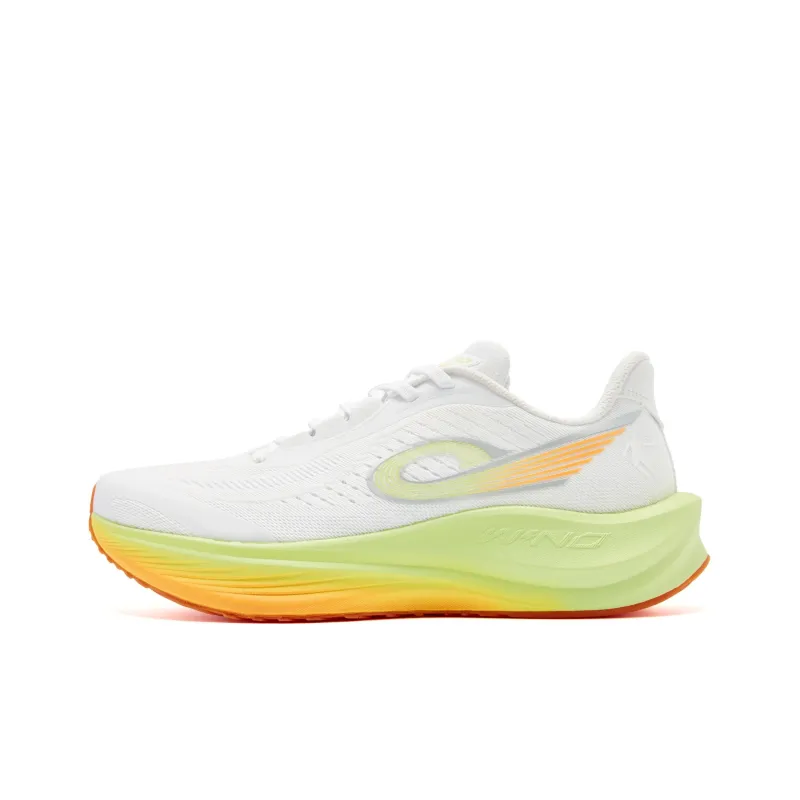 QIAODAN Strong Wind 3TR Running Shoes Men Low Top Jordan White Grapefruit Green-0