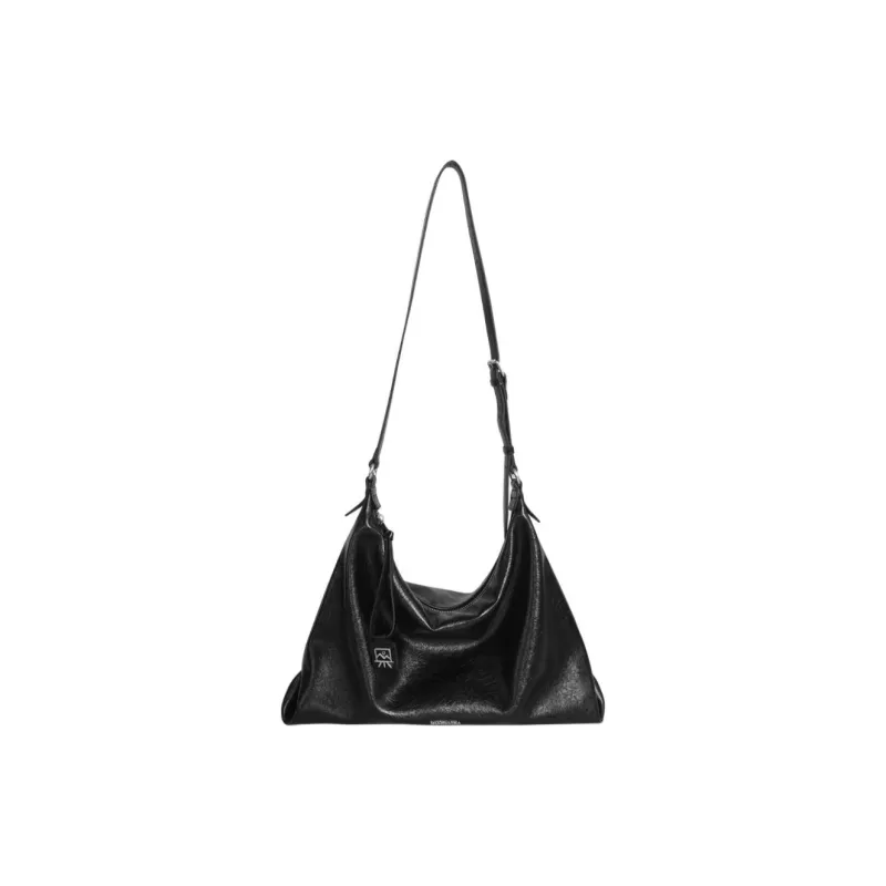 Kikawa Card Synthetic Leather Tote Bag, Shopping Bag, Shoulder Bag Medium Size Women's Black-1