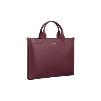 CARTIER Calfskin Briefcase Women's Burgundy