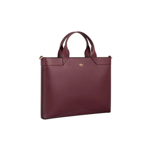 CARTIER Calfskin Briefcases Women's Burgundy
