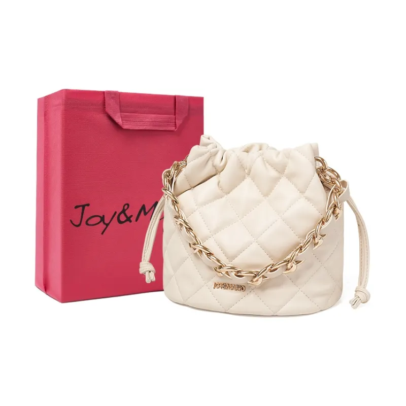 Joy&Mario Synthetic Leather Shoulder Bag Women's Classic Black/Ecru-4