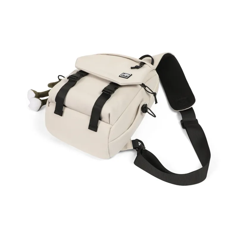 PT'SON Fabric One Shoulder Crossbody Bag, Sling Bag Regular Unisex White-3