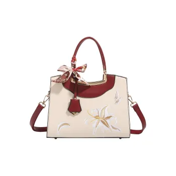 H YXIANG Microfiber Synthetic Leather Handbag Regular Women's Burgundy