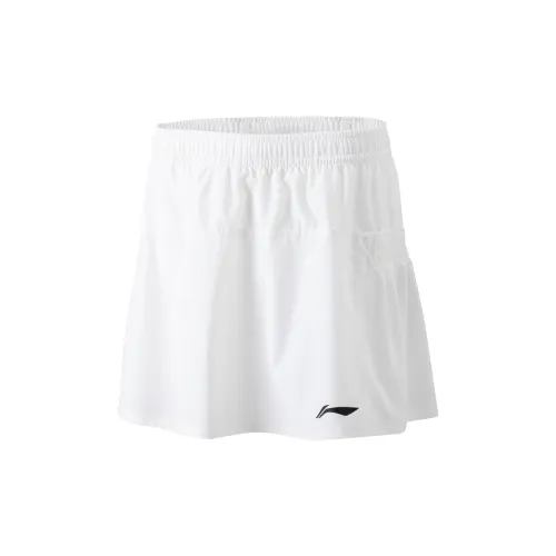 LiNing Badminton Series Casual Short Skirts Women's Standard White