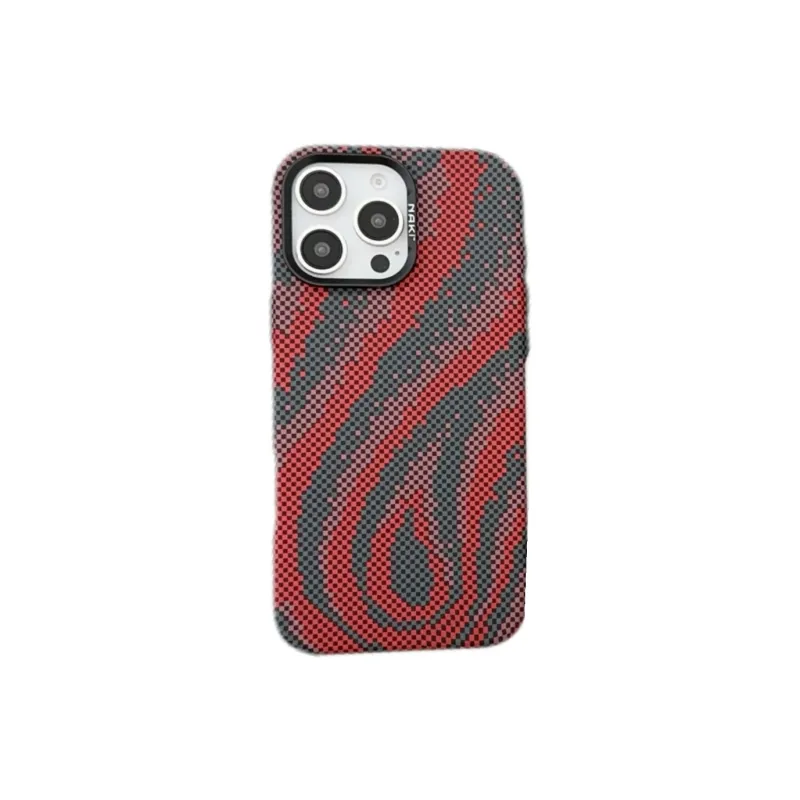 Koman TPU Material Luxury Magnetic Carbon Fiber Flame Phone Cases Compatible With Apple IPhone 12/13/14/15/16/Pro/Mac-1