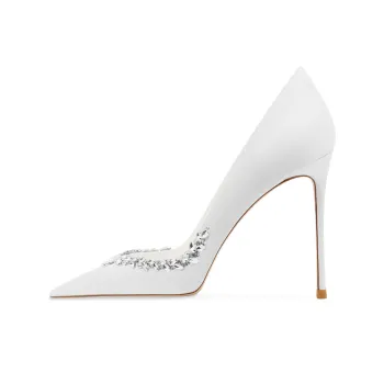 Ganxiaojie Slim Heel High Heels Women's White