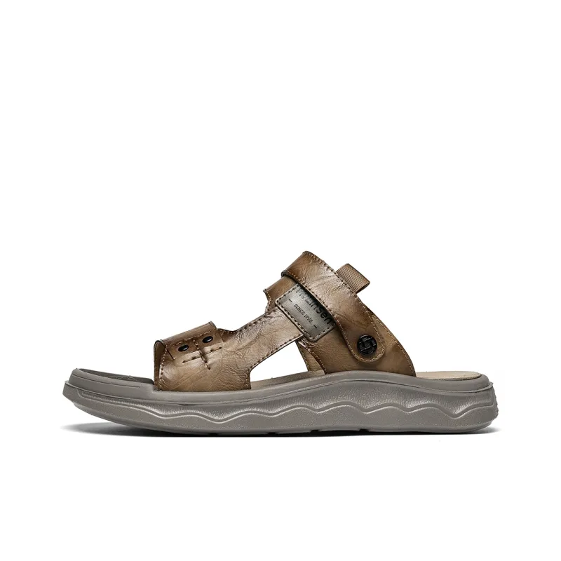 Mulinsen Beach Sandals Men Black/Khaki/Dark Brown-12