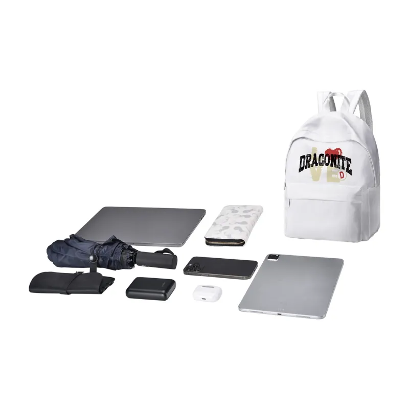 DRACONITE Polyester Backpack Laptop Bags Unisex White-28