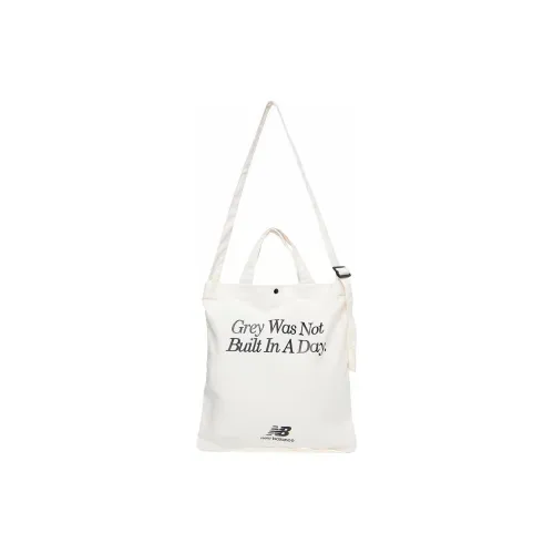 New Balance Fabric Tote Bag Shopping Bag One Shoulder Handbag Crossbody Bag Regular Unisex Ivory White