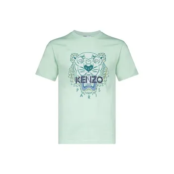 KENZO Classic Tiger Head T Shirts Men Light Green
