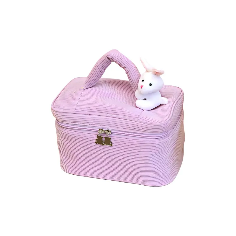 Boniu Polyester Makeup Bag Unisex White/Pink/Purple/Blue-1