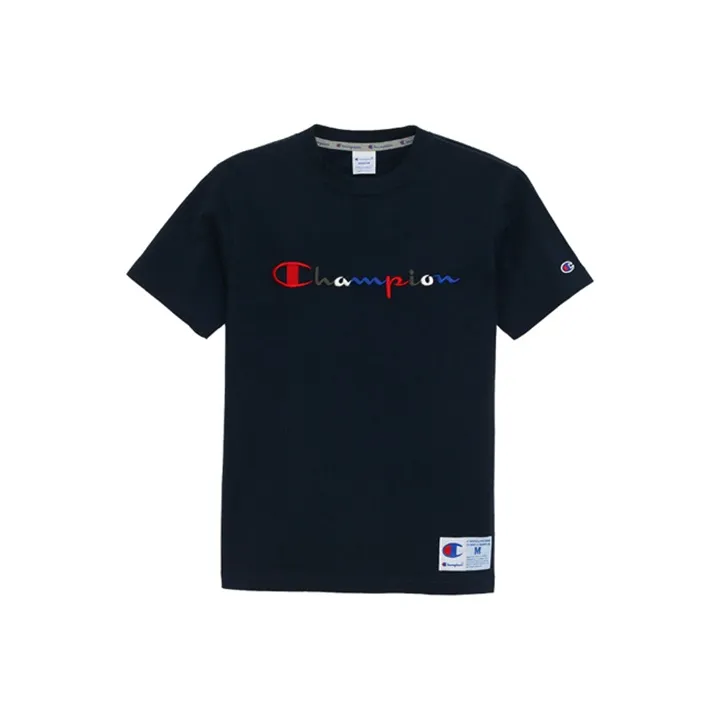 Champion T Shirt Japan Version Unisex Navy Blue-0