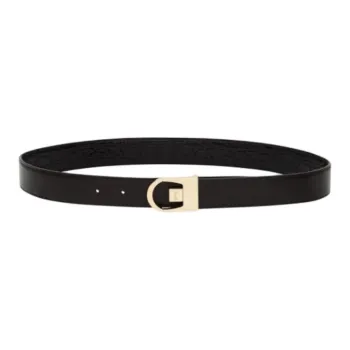 SAINT LAURENT Cow Leather Belts Women's Black 3CM