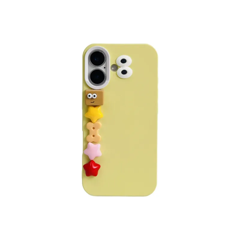 Wei Xin TPU Material 3D Effect Cookie Five Pointed Star Bracelet Phone Cases Compatible With IPhone 16/15/14/13/Pro/Mac-3